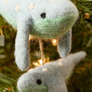 Blue Whale Ornament with baby | Felt